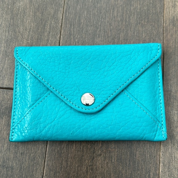 LEATHEROLOGY Turquoise Leather Headphone Wrap Cord Holder, Pencil Pouch, Wallet - Picture 11 of 16